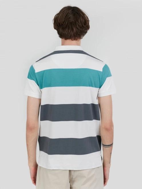 Fundango Incognito Stripe Poloshirt for men in green 3