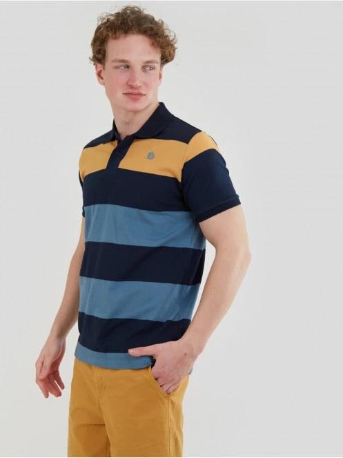 Fundango Incognito Stripe Poloshirt for men in dark blue 2