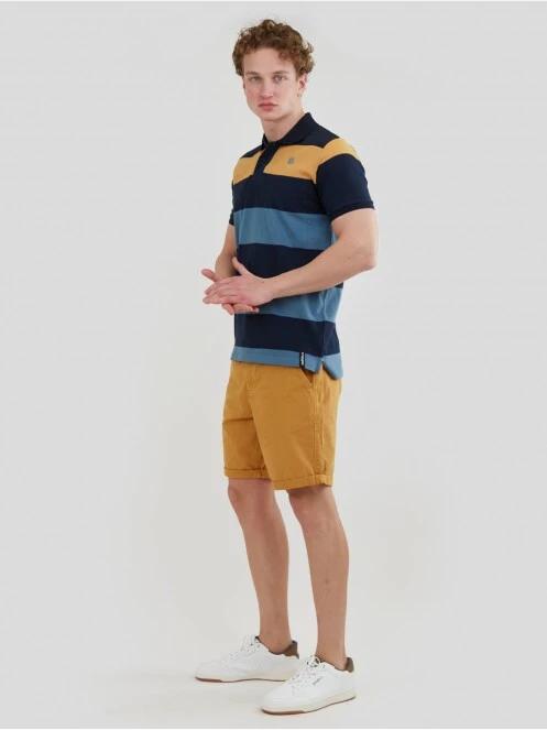 Fundango Incognito Stripe Poloshirt for men in dark blue 4