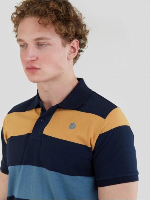 Fundango Incognito Stripe Poloshirt for men in dark blue 5