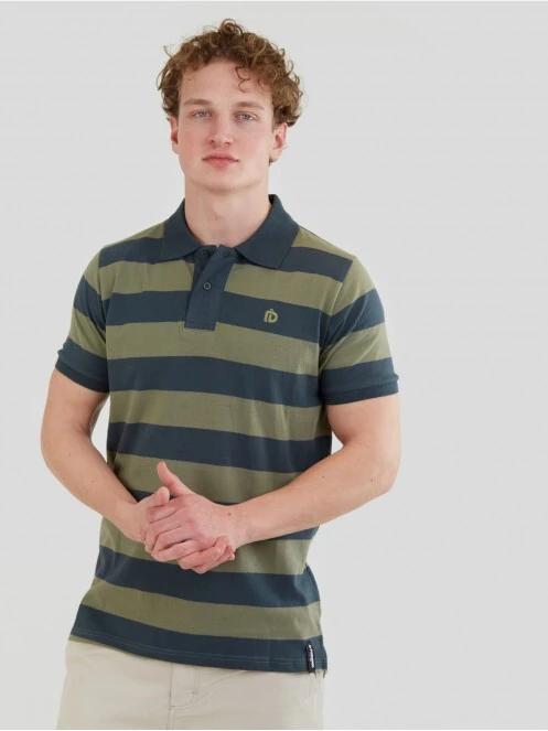 Fundango Incognito Stripe Poloshirt for men in oliv 2