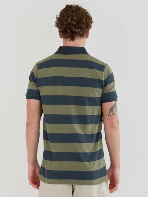 Fundango Incognito Stripe Poloshirt for men in oliv 3