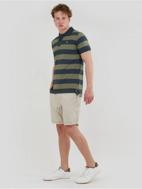 Fundango Incognito Stripe Poloshirt for men in oliv 4