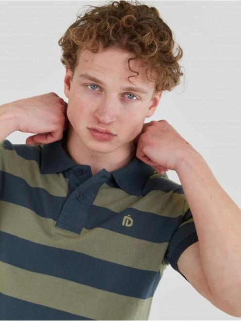 Fundango Incognito Stripe Poloshirt for men in oliv 5