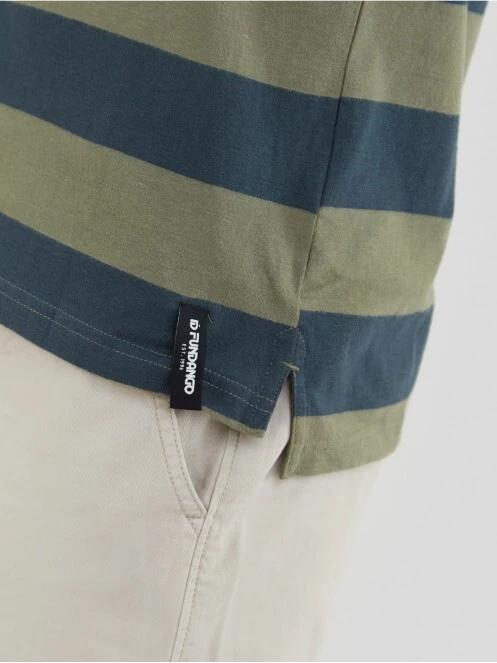 Fundango Incognito Stripe Poloshirt for men in oliv 6