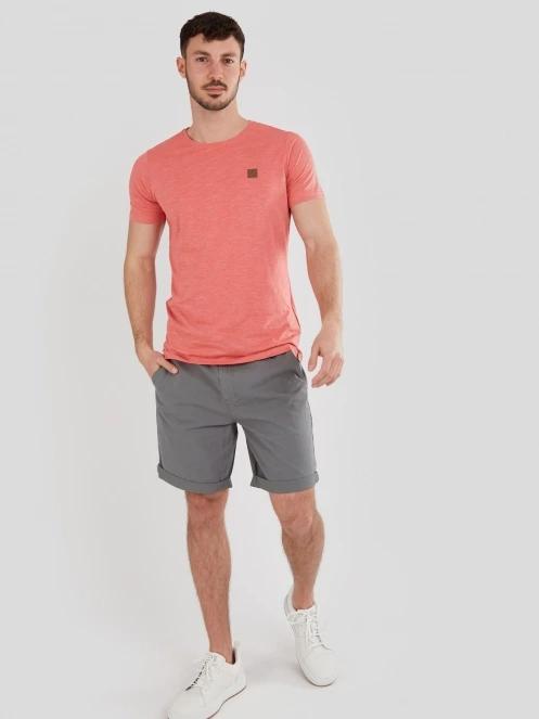 Fundango Jaggy Structured T-Shirt for men in pink 4