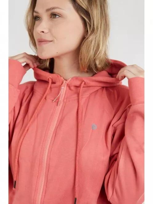 Fundango Draug Crop Hoodie for women in magenta 4