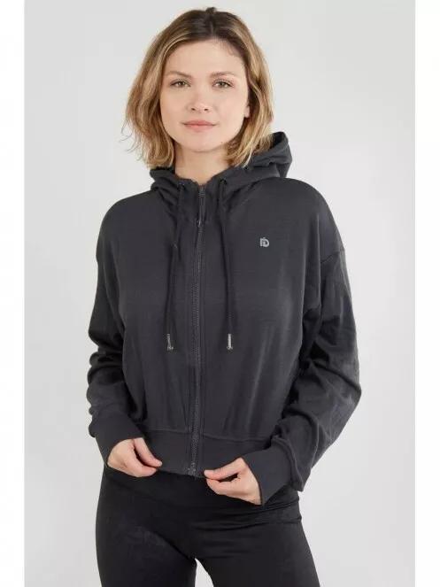 Fundango Draug Crop Hoodie for women in grey 2