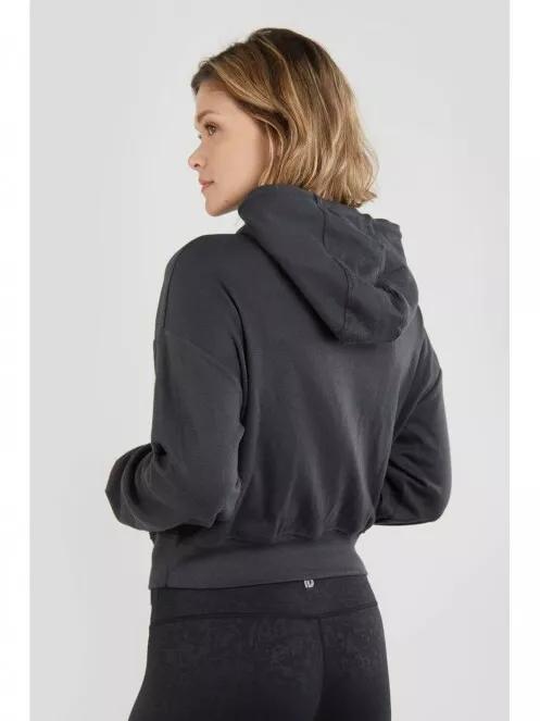 Fundango Draug Crop Hoodie for women in grey 3
